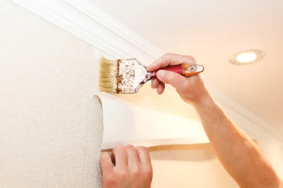 Pose de papier peint à Ambierle — revêtements muraux et toiles de verre